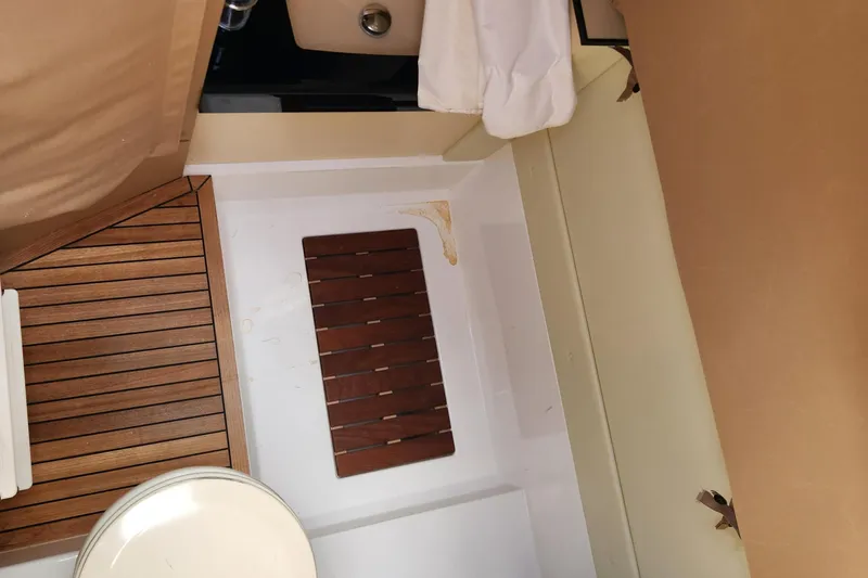 Pri Sea Yacht Photos Pics Interior of 2019 Azimut S6 yacht featuring wooden flooring and compact design.