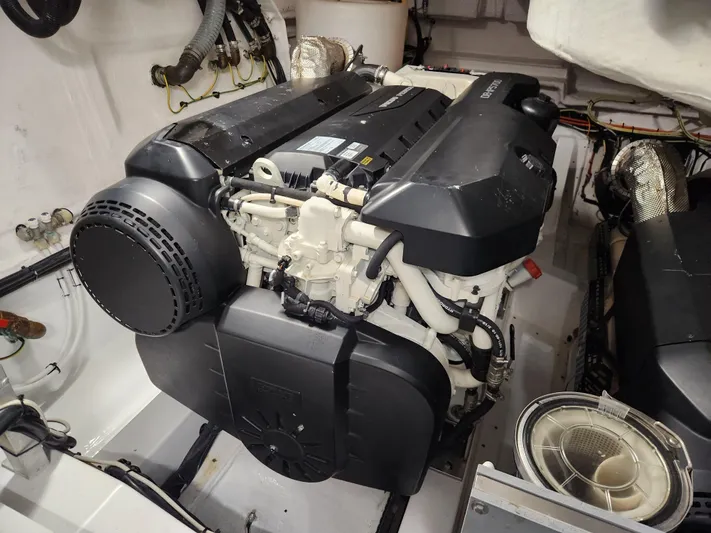 Pri Sea Yacht Photos Pics Engine room of 2019 Azimut S6 yacht showcasing powerful engine components.