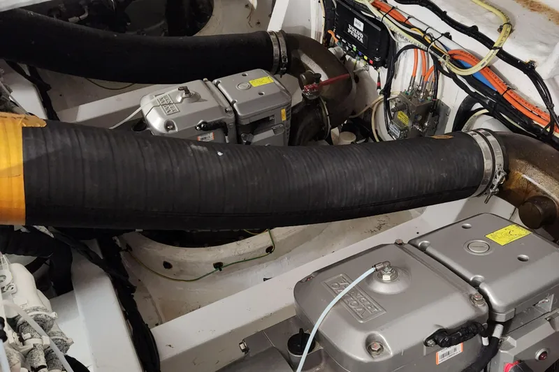 Pri Sea Yacht Photos Pics Engine room of 2019 Azimut S6 yacht with visible components and wiring.