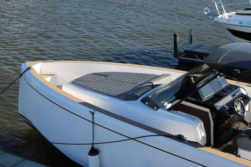  Yacht Photos Pics 2025 Pardo Yachts 38 docked, featuring sleek design and modern controls.