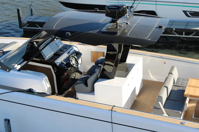  Yacht Photos Pics 2025 Pardo Yachts 38 with sleek design, modern helm, and spacious seating area.