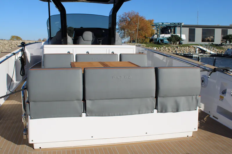  Yacht Photos Pics Luxury Pardo Yachts 38, 2025 model, featuring elegant seating and sleek design.