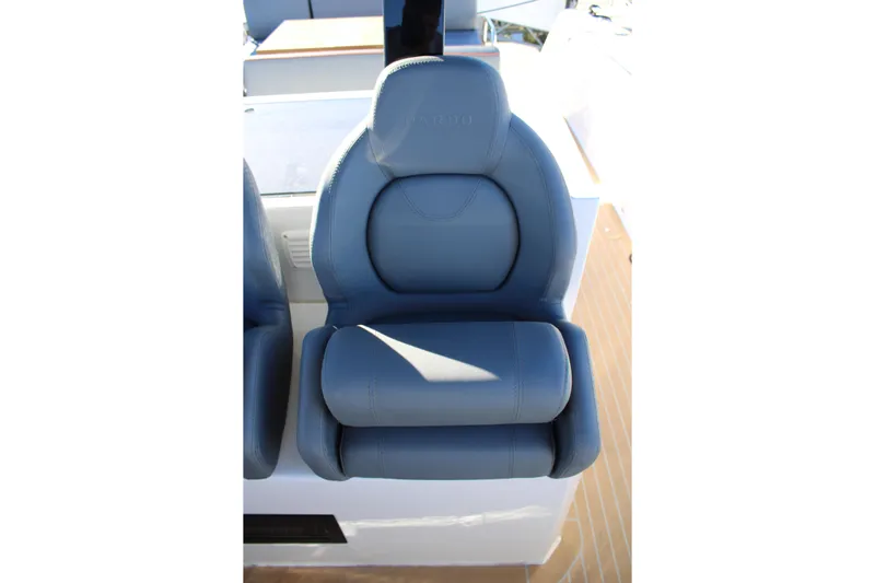  Yacht Photos Pics Luxurious blue seat on 2025 Pardo Yachts 38, showcasing premium design and comfort.