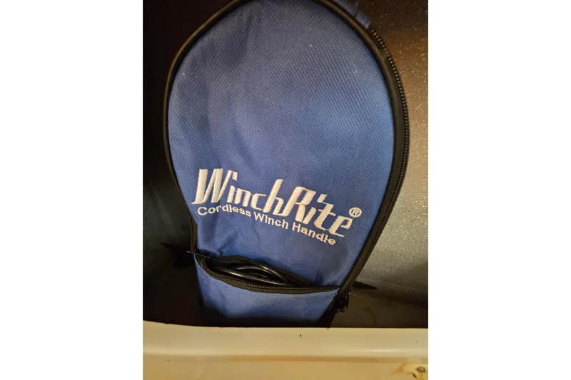 Prosecco Yacht Photos Pics Blue WinchRite cordless winch handle case on Seawind 1000, 1997 model.