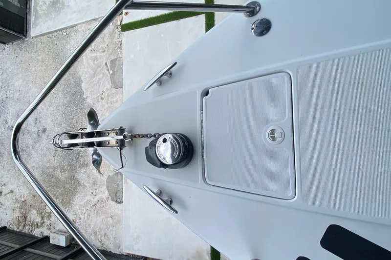  Yacht Photos Pics 2005 Formula 330 Sun Sport boat bow with anchor and deck details.