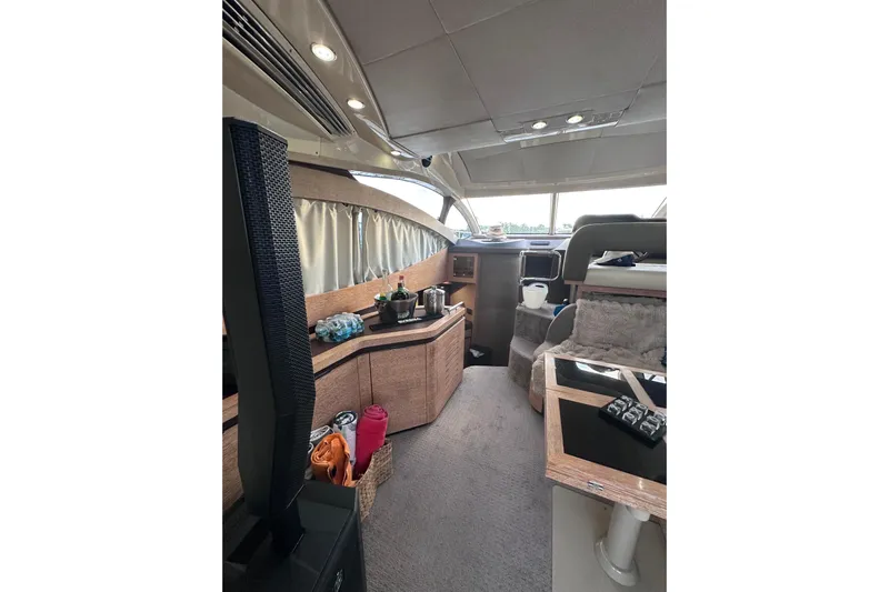 3 Princess Yacht Photos Pics Luxurious interior of a 2011 Azimut 38 yacht with modern amenities.