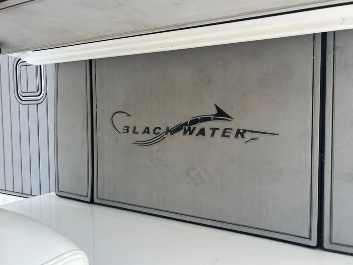  Yacht Photos Pics Blackwater 43 boat interior, 2018 model, featuring sleek design and logo.