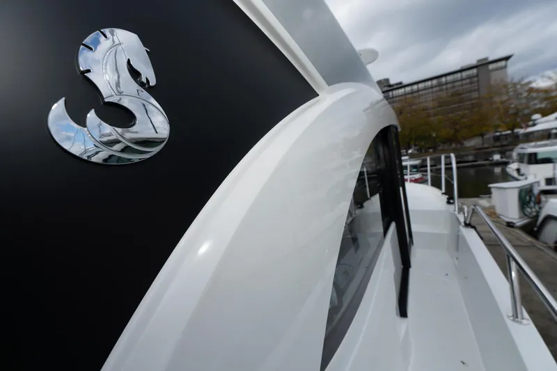 Misty Step Yacht Photos Pics 2023 Beneteau Antares 11 boat with sleek design and logo detail.