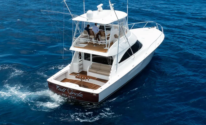 Full Circle Yacht Photos Pics Viking 48 FULL CIRCLE - Starboard Aerial Aft Profile