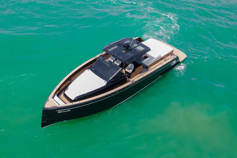  Yacht Photos Pics 2024 Pardo Yachts P50 cruising on turquoise waters, showcasing sleek design and luxury features.