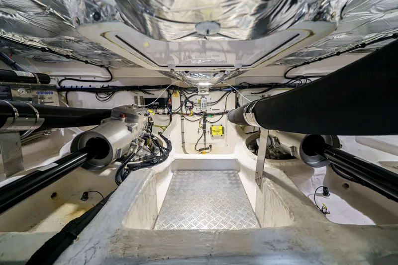  Yacht Photos Pics Engine room of 2024 Pardo Yachts P50, showcasing advanced mechanical systems.