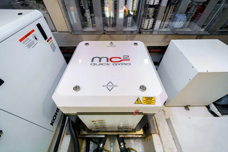  Yacht Photos Pics Engine room of 2024 Pardo Yachts P50 featuring MC2 Quick Gyro stabilizer.