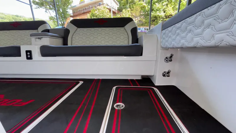  Yacht Photos Pics 2024 Fountain 43 SCX interior with stylish seating and modern design elements.