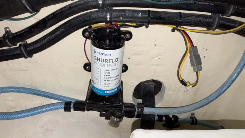 Yacht Photos Pics Pentair Shurflo Pro Baitmaster pump in Fountain 43 SCX 2024 boat.