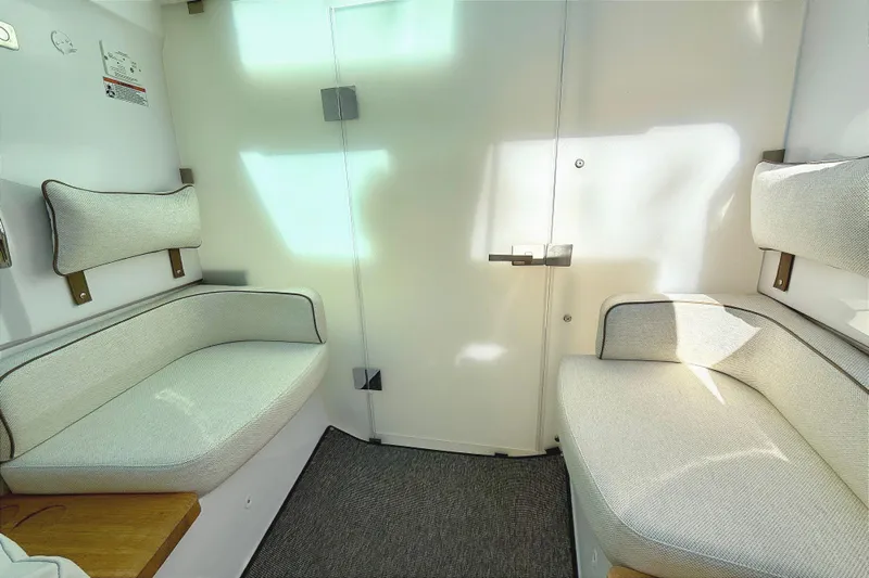  Yacht Photos Pics Interior of 2025 Axopar 37 XC CROSS CABIN with beige seating.