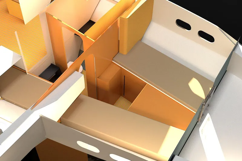  Yacht Photos Pics Interior view of 2026 Rapido 63 yacht, featuring modern design and spacious layout.