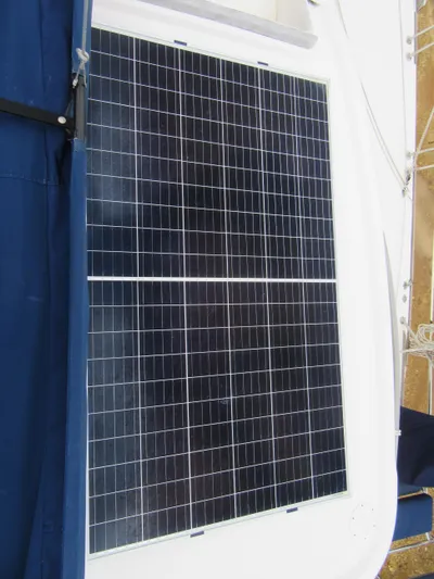 Tao Yacht Photos Pics Solar panel on 2005 Catana 43 Ocean Class yacht deck.