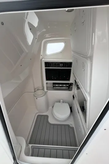  Yacht Photos Pics 2025 Sea Fox 288 Commander boat interior with modern bathroom amenities.