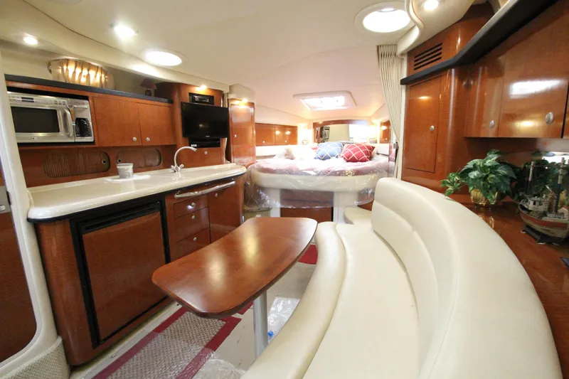  Yacht Photos Pics Luxurious interior of 2005 Sea Ray 340 Sundancer yacht with modern amenities.