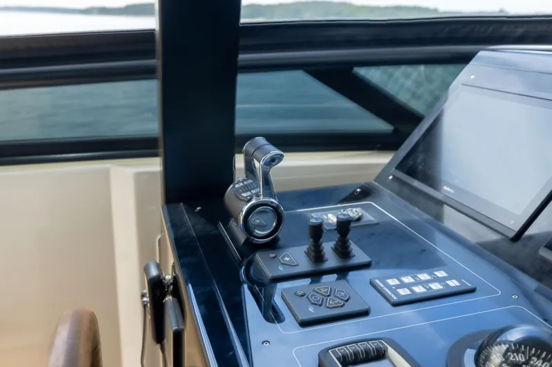 Sori San Lorenzo Yacht Photos Pics Control panel of 2024 Sanlorenzo SL90A yacht with modern navigation equipment.