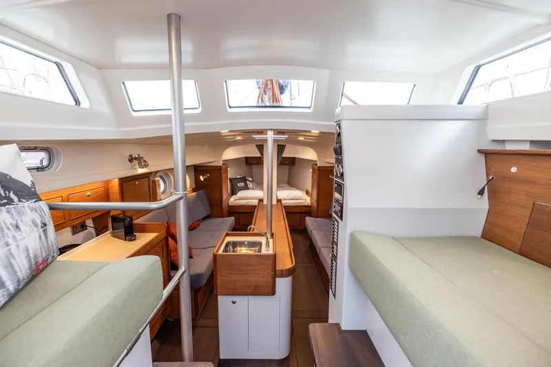 Bv3 Yacht Photos Pics Interior of 2023 Bestevaer 36 yacht, featuring modern design and comfortable seating.