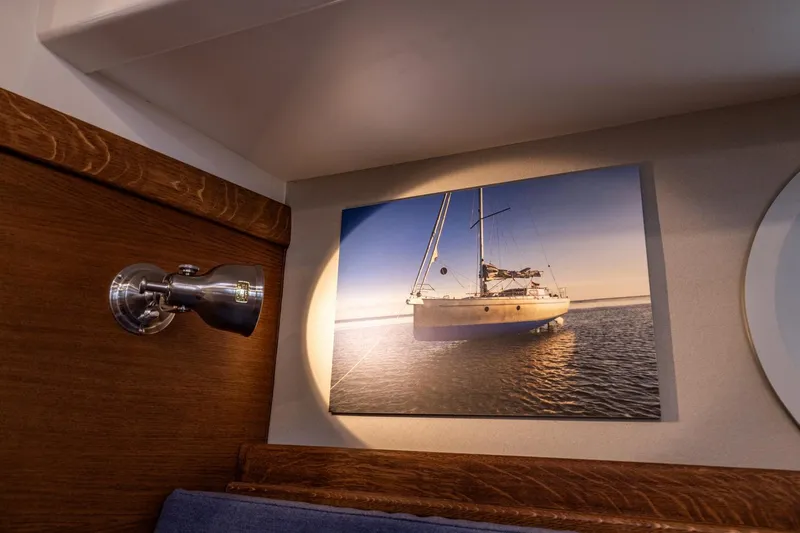Bv3 Yacht Photos Pics Wall art of a Bestevaer 36 yacht, 2023 model, illuminated by a wall light.