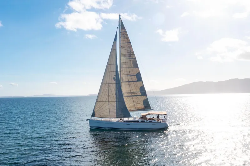 La Chiricana Yacht Photos Pics Dufour 525 Grand Large 2011 sailboat on sunny sea.