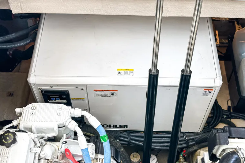 Yacht Photos Pics Engine compartment of a 2017 Sea Ray Sundancer 400 with Kohler generator.