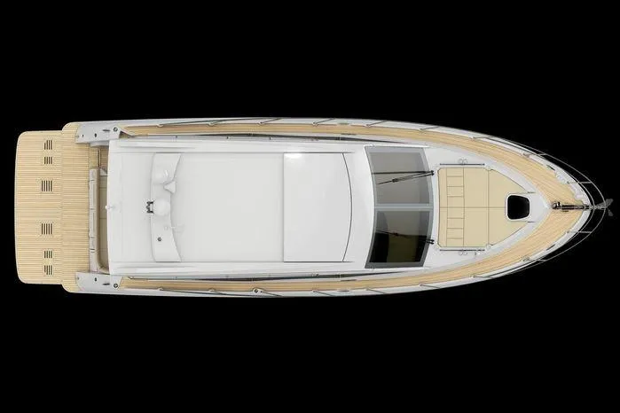  Yacht Photos Pics Top view of 2017 Sea Ray Sundancer 400 yacht on black background.