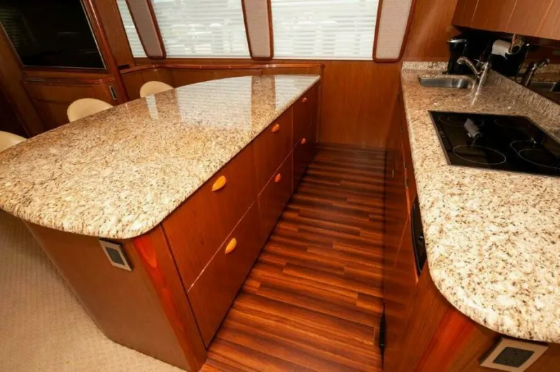 Reel Dangerous Yacht Photos Pics 2012 76 Viking Sky Bridge REEL DANGEROUS Galley (3)