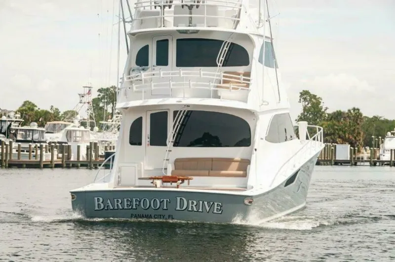 Reel Dangerous Yacht Photos Pics 2012 76 Viking Sky Bridge Reel Dangerous Transom