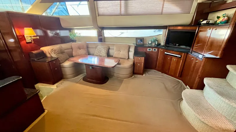  Yacht Photos Pics Luxurious interior of a 2008 Meridian 459 Motoryacht with plush seating and entertainment area.