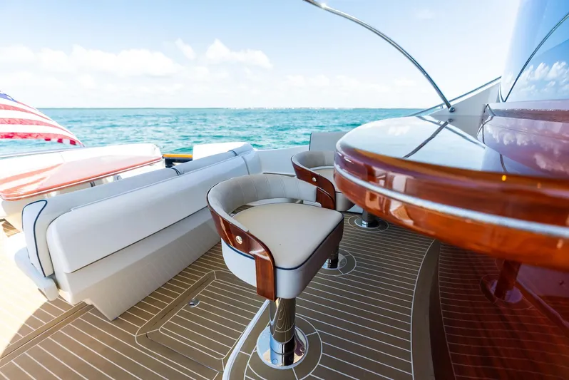 Dutch Yacht Photos Pics Luxurious 2019 Zeelander 55 yacht deck with elegant seating and ocean view.