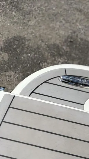  Yacht Photos Pics 2022 Formula 350 CBR boat deck with sleek design and branding.