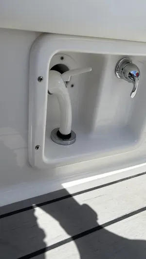  Yacht Photos Pics 2022 Formula 350 CBR boat faucet and showerhead detail.