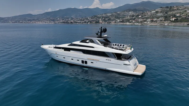 Aman - Sanlorenzo Sl96 Yacht Photos Pics Luxury Sanlorenzo SL96 yacht cruising on serene waters, 2016 model.