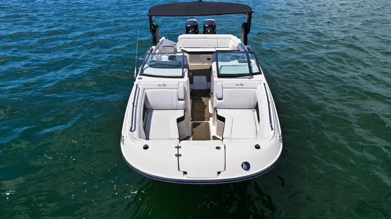  Yacht Photos Pics 2018 Sea Ray SDX 290 boat on open water, featuring sleek design and spacious seating.