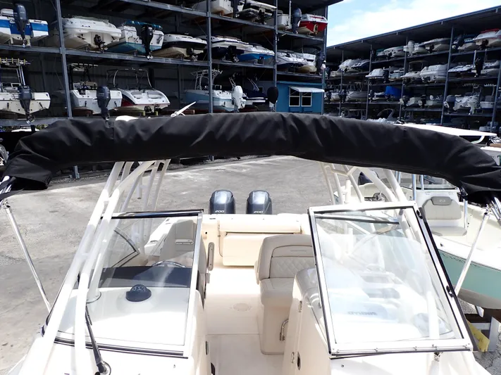  Yacht Photos Pics 2019 Grady-White Freedom 275 boat in storage facility.