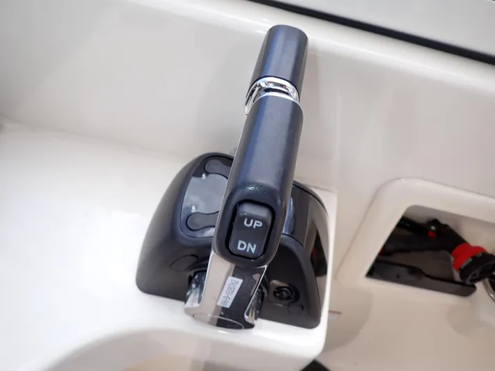  Yacht Photos Pics 2019 Grady-White Freedom 275 boat throttle control lever with up and down buttons.