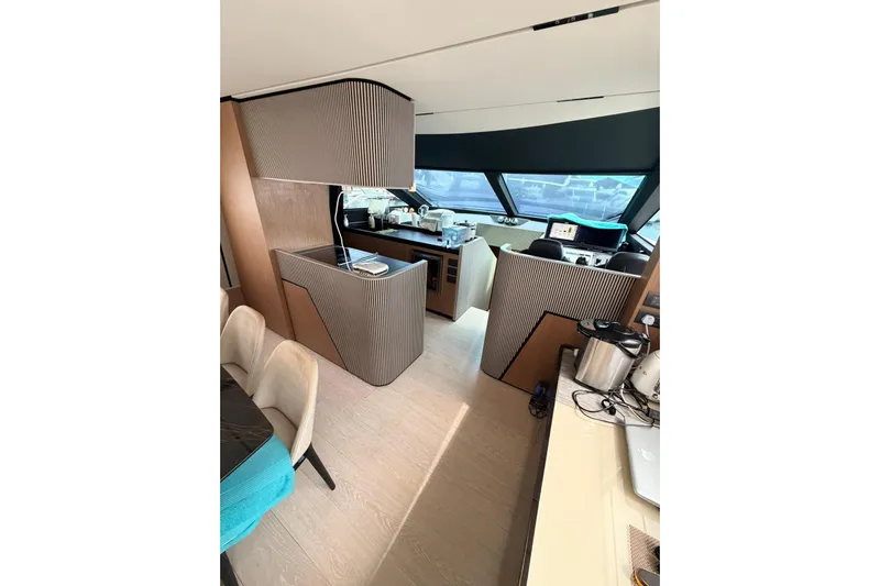  Yacht Photos Pics Luxurious interior of 2020 Ferretti Yachts 720, featuring modern design and elegant furnishings.