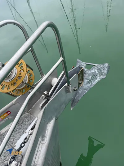 Rubicon Yacht Photos Pics Anchor and bow of 2022 Radford 15.2 yacht in calm water.