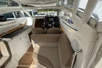 Interior of 2019 Nimbus W 9 boat with modern helm and seating, Lake Constance registration.