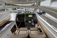 Interior of 2019 Nimbus W 9 boat with modern helm and navigation system.