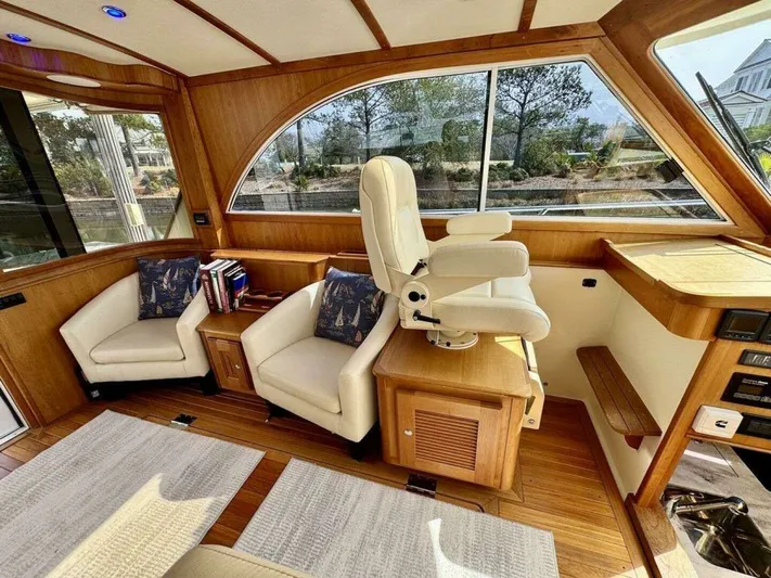 Linda Lou Yacht Photos Pics Interior of a 2018 Legacy 36 yacht with luxurious seating.