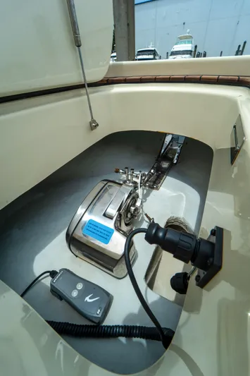 Lady Liberty Yacht Photos Pics 2018 Chris-Craft Catalina 34 anchor compartment with winch and remote control.