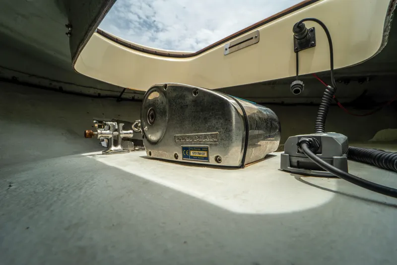 Lady Liberty Yacht Photos Pics 2018 Chris-Craft Catalina 34 boat interior with winch and wiring.