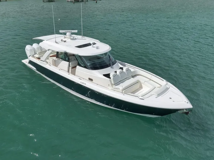 Sea Ya Yacht Photos Pics 2022 Tiara Sport 48LS luxury boat on turquoise water.