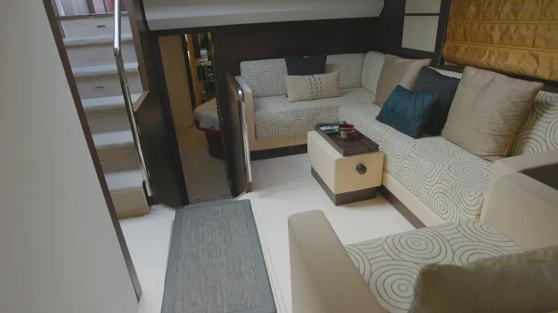  Yacht Photos Pics Luxurious interior of a 2008 Azimut 62S yacht with modern seating area.