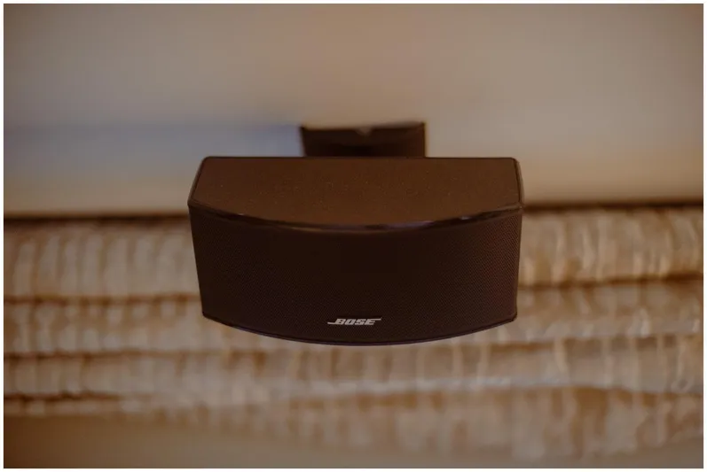  Yacht Photos Pics Bose speaker mounted on Azimut 2022 Fly yacht ceiling.