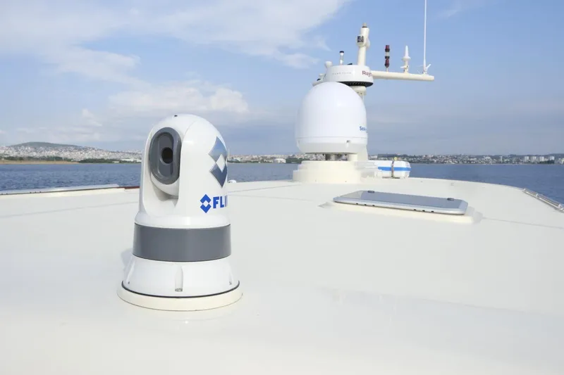  Yacht Photos Pics 2009 Vicem Classic 71 yacht deck with navigation equipment and clear sky.